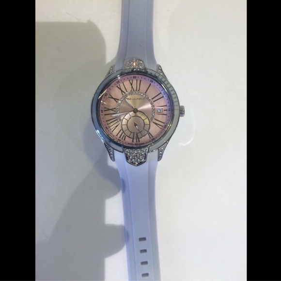 NEW Ted Lapidus Ombre Silicone Pink Dial White Crystal White/Grey OMBRE GEL RARE main image 6